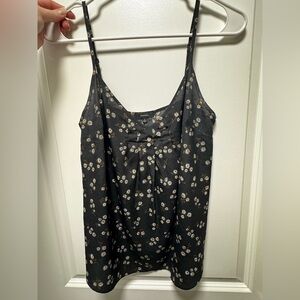 Black Floral Spaghetti Strap Top